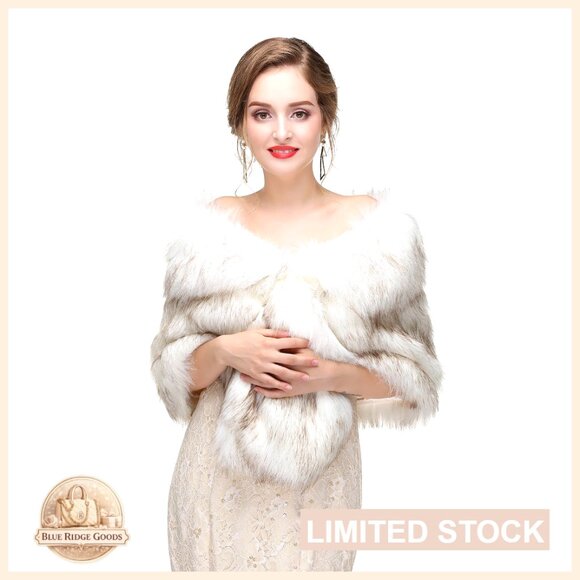 Faux Fur Wrap Shawl Elegant Wedding Stole Oversized Chic Evening Dress Accessory Faux Fur Wrap Shawl Elegant Wedding Stole Oversized Chic Evening Dress Accessory